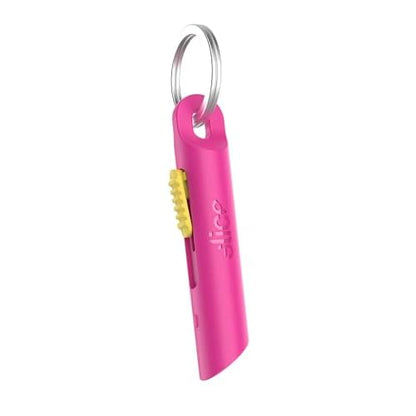 Slice Mini Pen Cutter | Keychain Knife and Box Cutter | Retractable Safety Cutter | Fuchsia