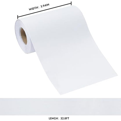 WADILE 32.8ft White Wood Grain Wallpaper Border Mirror Frame Removable Waterproof, Peel and Stick Wall Paper Border Decor Self Adhesive, Kitchen Bathroom Sticker