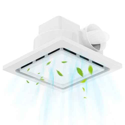 TEPU Bathroom Exhaust Fan with Light 144 CFM, 11.8In Grille, Housing 9.8" x 9.8", Duct 4 Inch, 1.0 Sone Quiet Bath Ceiling Vent Fan Combo with 6500K 1200LM LED Light, for Bathroom, Laundry, Shower