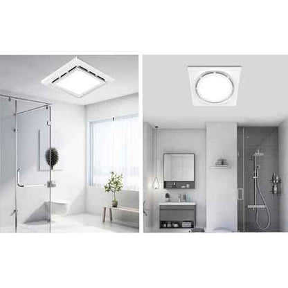 Bathroom Exhaust Fan with LED Light Ceiling Mount Ventilation Fan 118 CFM 1.0 Sones 4 Inch Duct Quiet Bathroom Vent Fan with Light Combo 5000K for Home Bath Hotel-Squares