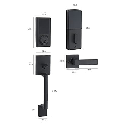 Amazon Basics Grade 3 Electronic Touchscreen Deadbolt Door Keypad Lock with Handleset, Satin Nickel Finish, 133mm H Uppper x 294.5mmL Lower
