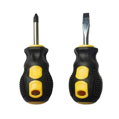 2PCS Short Phillips-Head and Flathead Screwdrivers,Pocket Magnetic Screwdriver Set for DIY Repairing