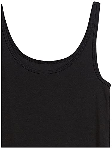 Amazon Essentials Women's Slim-Fit Thin Strap Tank Top, Pack of 2, Black/White, Small
