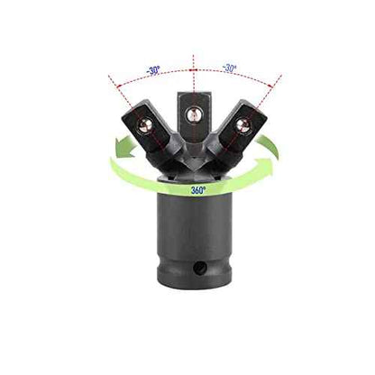1/4" Universal Joint Swivel Socket Adapter, Black Impact Socket Extension, CR-V Steel, 2PCS