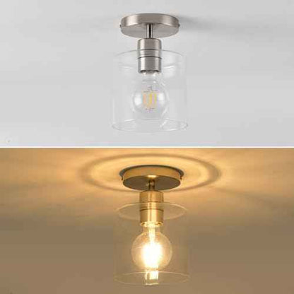 Brushed Nickel Semi Flush Mount Ceiling Light,Modern Ceiling Light Fixture for Closet Hallway Entryway,Hallway Light Fixture Brushed Nickel Finish 2 Pack