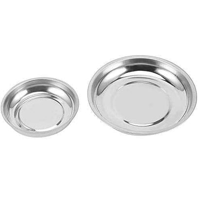 ZOENHOU 10 PCS 4¡± 6¡± Round Magnetic Tray, Stainless Steel Magnet Parts Tools Trays Parts Screw Holder Metal Collector for Mechanics Hobbyists Woodworker