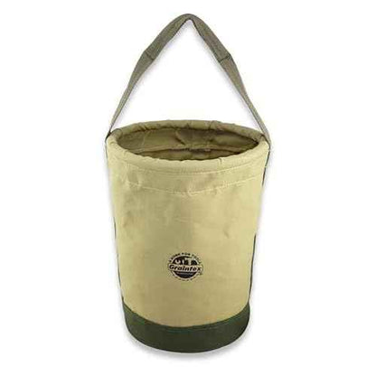 Graintex CB2414 Utility Tapered Canvas Bucket 12"X10"X15", Khaki