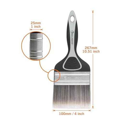 ROLLINGDOG 4 Inch Large Paint Brush- Medium Stiff Paint Brush for Smooth Surfaces,Wall Paint,Ceiling,Blinds,Large Surface Areas(100mm)