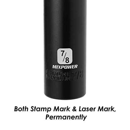 MIXPOWER 1/2-Inch Drive Deep Impact Socket - 7/8 Inch, SAE, CR-V, Deep, 1/2"Dr. 6 Point Socket