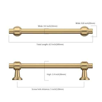 Asidrama 10 Pack 5 Inch(128mm) Champagne Bronze Cabinet pulls Kitchen Cabinet Handles, Cabinet Pulls Kitchen Cabinet Hardware for Cupboard Drawer Pulls