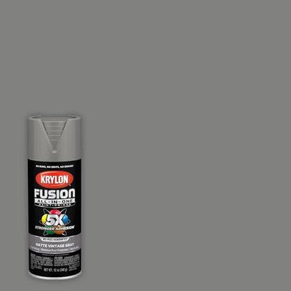 Krylon Fusion All-In-One, Matte, Vintage Gray, 12 oz