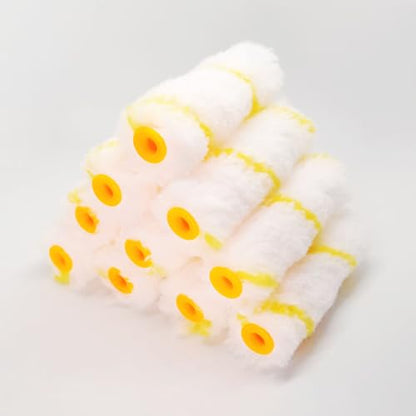 10 Packs Paint Roller Refill Covers, 4 Inch 1/2 Inch Nap Woven Micro-Fiber Paint Roller, Small Roller Brushes Replacement Set Home Paint Tool Kit for Home Improvement