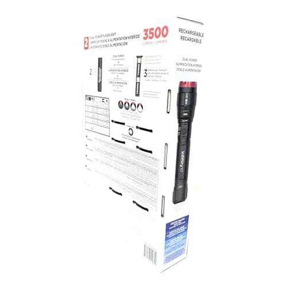 Infinity X1 3500 Lumen Dual Power Flashlight 2-Pack ? High-Performance LED, Rechargeable or Alkaline Powered, 4 Light Modes, USB-C Charging, Includes Batteries and Cables