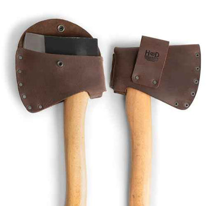 Hide & Drink, Hatchet Head Sheath Holster for 1.5 in. Belts, Axe Head Case, Blade Cover, Lumberjack Outdoors Work Essentials, Full Grain Leather, Handmade