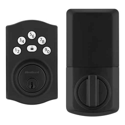 Kwikset Powerbolt 240 5-Button Keypad Matte Black Traditional Electronic Deadbolt Door Lock, Featuring Convenient keyless Entry, Customizable User Codes and auto Locking