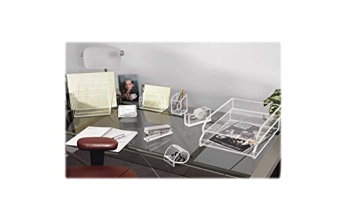 Kantek Clear Acrylic Desk Stapler, Large Capacity Holds a Full Strip of Standard Staples, 1.4" x 6" x 2.3", Non-Skid Feet, Office Organizer, Desk Accessory