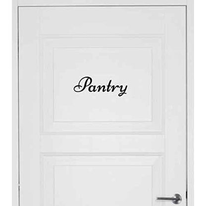 Decal for Pantry Door | Small Vinyl Sticker Art for Home Kitchen Decor | Word Label Saying Decoration | Wall Decal Letters That Say Pantry | Quote Lettering Saying Sign (Black)