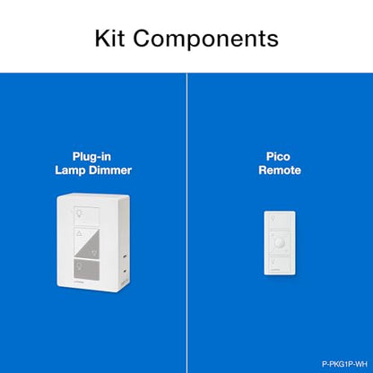 Lutron Caseta Plug-In Smart Lamp Dimmer Switch (Lutron Hub Required), Smart Light Switch Dimmer for Floor & Table Lamps, LED Lights, White (PD-3PCL-WH)