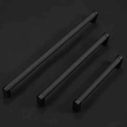 10 Pack 7-1/2 Inch Matte Black Kitchen Cabinet Handles Knurled Cabinet Pulls Black Drawer Pulls Kitchen Hardware