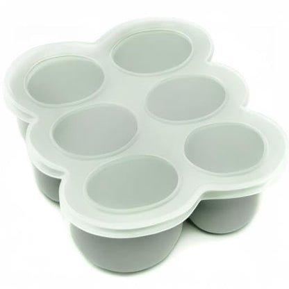 WeeSprout Silicone Baby Food Freezer Tray with Clip-on Lid - Perfect Storage Container for Homemade Baby Food, Vegetable & Fruit Purees, and Breast Milk (Matte Green, Six 3 Ounce Sections)
