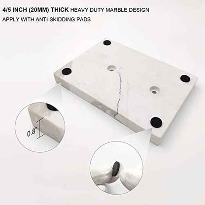 Toilet Paper Holder Stand Brushed Gold with Reserve, Marble Base Design, Free Standing Bathroom Tissue Roll Holder Freestanding, SUS304 Stainless Steel