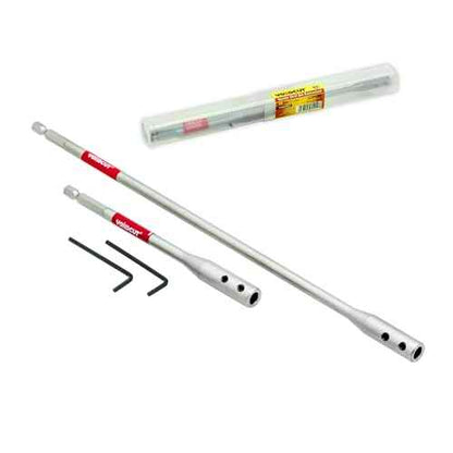 Drill Bit Extension Set, 6 and 12 Inches 1/4 Hex Shank Extension for Spade Bits, 2X Hex Key Included, Wood Spade Drill Bit Extension
