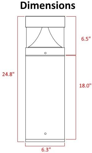 LED Bollard Landscape Lights 25" 10W 3CCT 3000K/4000K/5000K 120-277V Commercial/Residential Lighting Fixture for Garden, Pathway, Driveway. Rated IP65 Suitable for Wet Locations, ETL Listed (4 Pack)