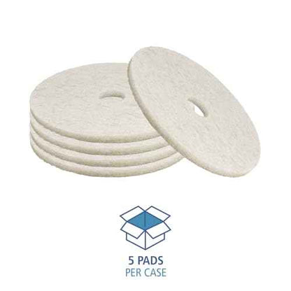 Boardwalk BWK4019NAT 19 in. Diameter Burnishing Floor Pads - Natural White (5/Carton)
