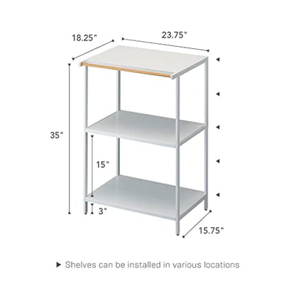 Yamazaki Home Kitchen Appliance 3 tier Storage Rack-Standing Organizer Shelves, One Size, Black