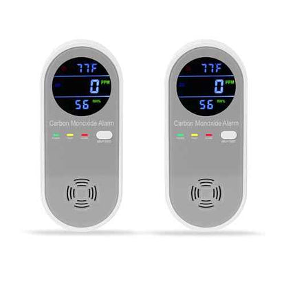 2 Packs Carbon Monoxide Detectors, Plug in Carbon Monoxide Alarm, 3-in-1 Real-time Digital Display Fahrenheit(¡ÆF) & Humidity, Co Detector Monitor for Home,RV,Apartment