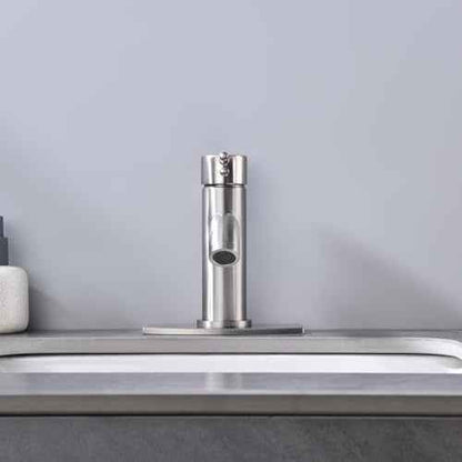 Single Handle Bathroom Faucet with Metal Drain Assembly and Escutcheon, Brushed Nickel