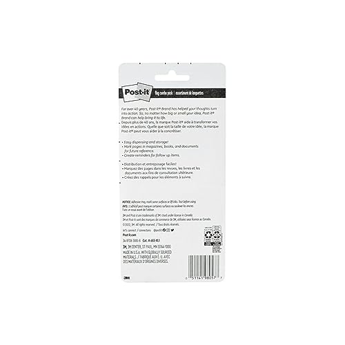 Post-it Flags Combo Pack, 4 On-The-Go Dispensers/Pack, 120 .94 in Wide and 200 .47 in Wide Flags, Assorted Colors (683-XL1)