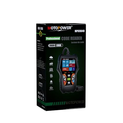 MOTOPOWER MP69040 Car OBD2 Scanner Check Engine Fault Code Reader Diagnostic Scan Tool, Black