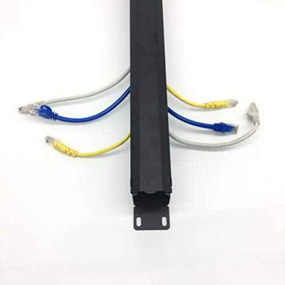 2 Pack- Metal 1U 19 Inch Cable Manager 12 Big Slots Horizontal Rack Mount Wire Organizer Cable Management System with Cover and Mounting Screws for 19" Network Cabinet(1UCM12S2PC)