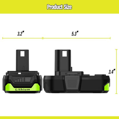 2-Pack 3.0Ah Replacement for Ryobi 18V Battery P103 P104 ? Extended Runtime & Wide Compatibility