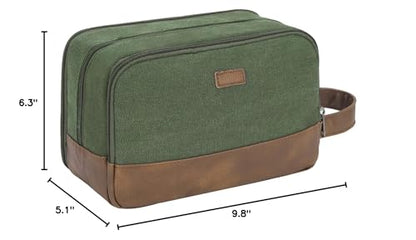 WANDF Travel Toiletry Bag for Men Large Toiletries Shaving Bag Water Resistant Hanging Dopp Kit Travel Accessories Bag for Women Men (Green)