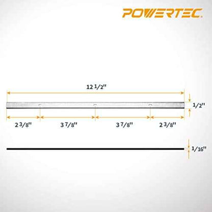 POWERTEC 12-1/2 Inch Planer Blades for Craftsman CMEW320, 21758, Wen PL1252, Porter Cable PC305TP, Delta 22-560, 22-565, TP305, Grizzly G0663, POWERTEC PL1252 Planer, Set of 4 (12803DD)