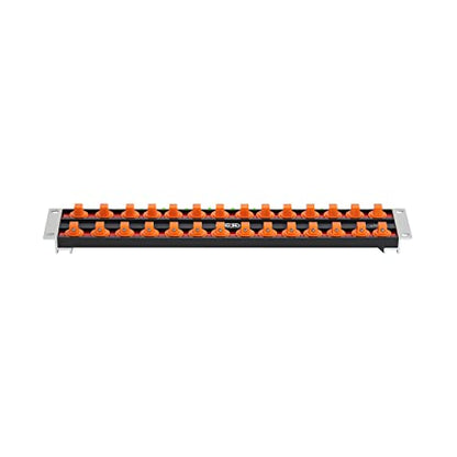 JCK Professional Quality AluminumSocket Organizer,Socket Boss 2-Rail 3/8-Inch-Drive Socket Organizer, 360 degree rotary stud,sockets storage,storage,drawer,holds 28 sockets