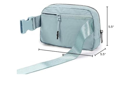 ODODOS Unisex Mini Belt Bag with Adjustable Strap Small Fanny Pack for Workout Running Traveling Hiking, Black