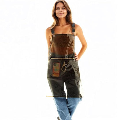 Hair Stylist Apron with pocket - Waterproof Transparent Salon Apron,One-Size-Fits-Most, Adjustable webbing