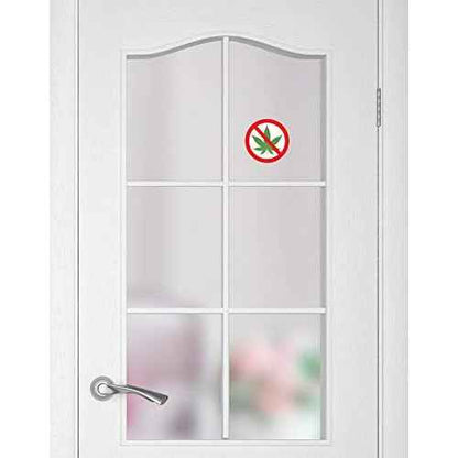 dealzEpic - No Cannabis Symbol Sticker/Marijuana Prohibited Sign - Self Adhesive Peel and Stick Vinyl Decal - 3.94 inches in Diameter | Pack of 4 Pcs