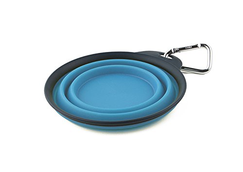 Dexas Popware for Pets Collapsible Travel Cup, Large, Gray/Blue