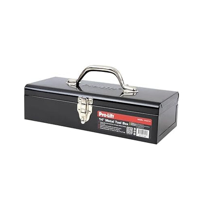 Pro-Lift Steel Tool Box ? 14-inch Metal Toolbox Portable with Handle ? Heavy Duty Metal Latch Closure Small Carry Storage Box Tools Organizer
