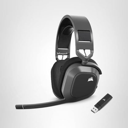 Corsair HS80 MAX Wireless Multiplatform Gaming Headset with Bluetooth – Dolby Atmos – Broadcast Quality Microphone – iCUE Compatible – PC, Mac, PS5, PS4, Mobile – Steel Gray