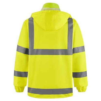 iCreek Reflective High Visibility Safety Jacket,Safety Rain Jacket with Hood,Lightweight Workwear for Outdoor Construction