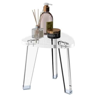 Acrylic Corner Shower Stool for Shaving Legs 11.65" D X 11.94" W X 12.2" H, Heavy Duty Shower Foot Rest, for Inside Shower, Waterproof Non-Slip