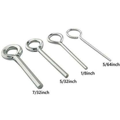 5IN1 Ring Allen Wrench Set - 5/64" 1/8" 5/32" 7/32" Allen Key Door Keys with 1 Keychain for Push Bar Panic Exit Device