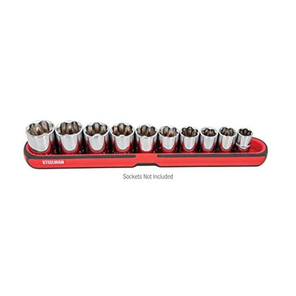Steelman 75105 Medium 12-Inch Long Magnetic Steel Socket Storage and Parts Accessory Tray