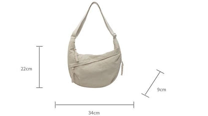 Nylon Crescent Crossbody Bag for Women Shoulder Tote Handbag Casual Sling Bag Dumpling Purse Bag for Outdoor Travel