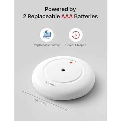 X-Sense Smart Water Leak Detector, Wi-Fi Water Sensor, an Accessory for SWS54 Water Sensor Kit, Single Pack, Model SWS51, 3-Pack